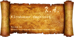 Kirnbauer Ametiszt névjegykártya